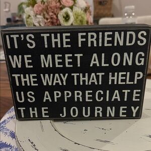 Designs by Kathy  Black and White Friendship Quote Block